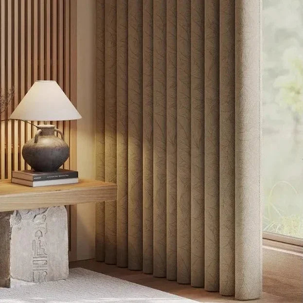 Cortina Chenille com Isolamento Térmico e Proteção Solar Lenogue Marrom / 100 x 180 Cm