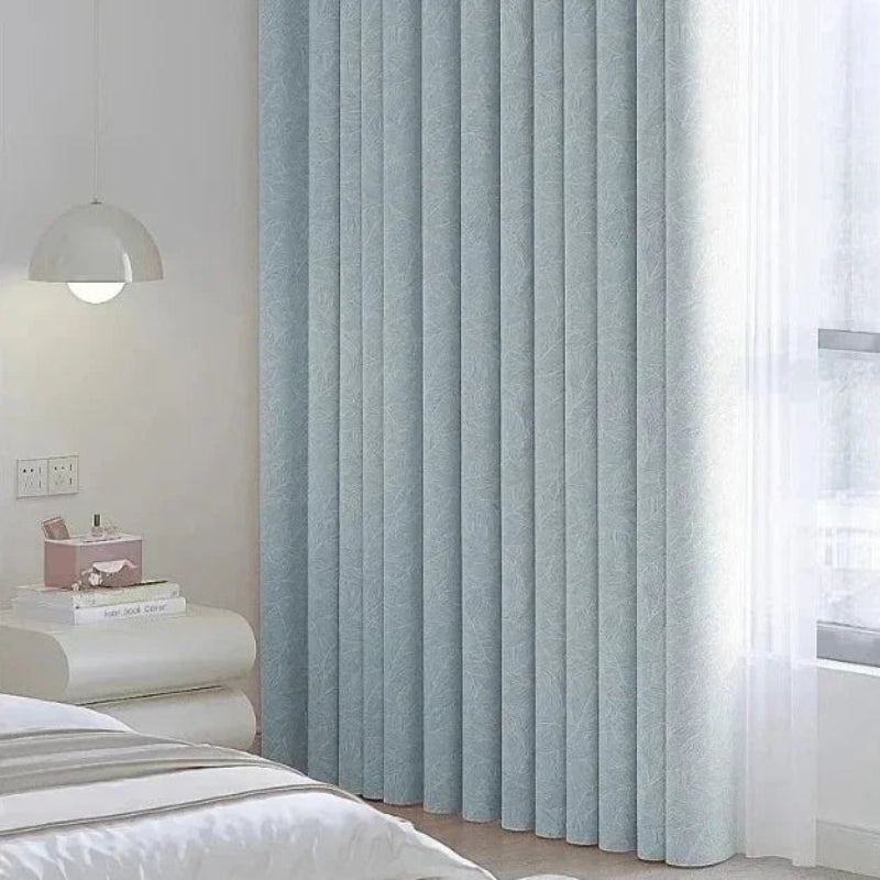 Cortina Chenille com Isolamento Térmico e Proteção Solar Lenogue Azul / 100 x 180 Cm