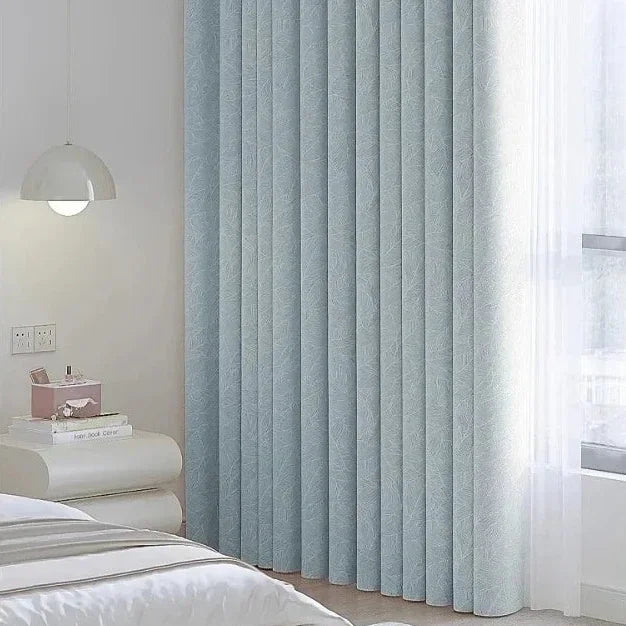 Cortina Chenille com Isolamento Térmico e Proteção Solar Lenogue Azul / 100 x 180 Cm