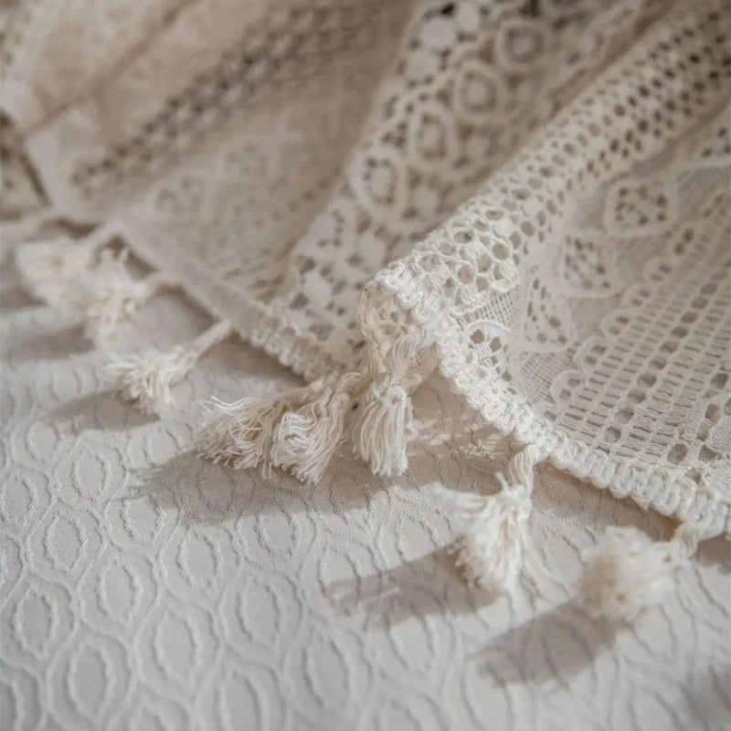 Cortina de Crochê Translúcida para Decoração Lenogue