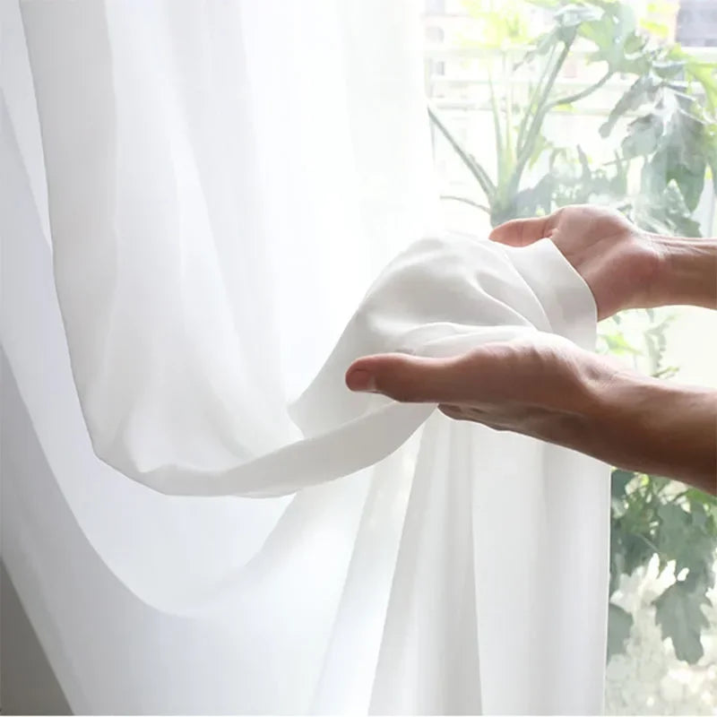 Cortina de Tule Branco Chiffon Super Leve para Sala e Quarto Lenogue