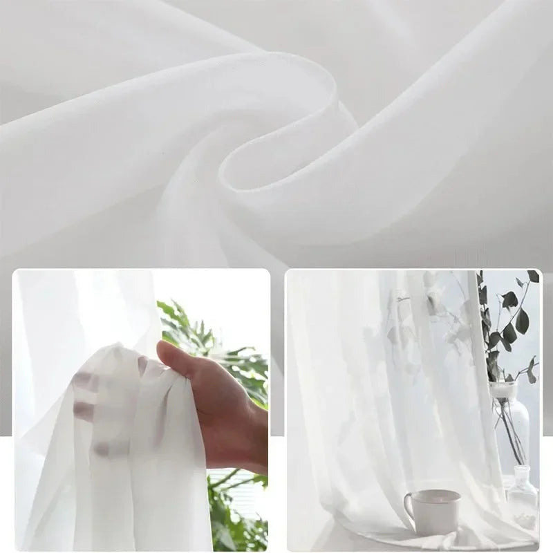 Cortina de Tule Branco Chiffon Super Leve para Sala e Quarto Lenogue