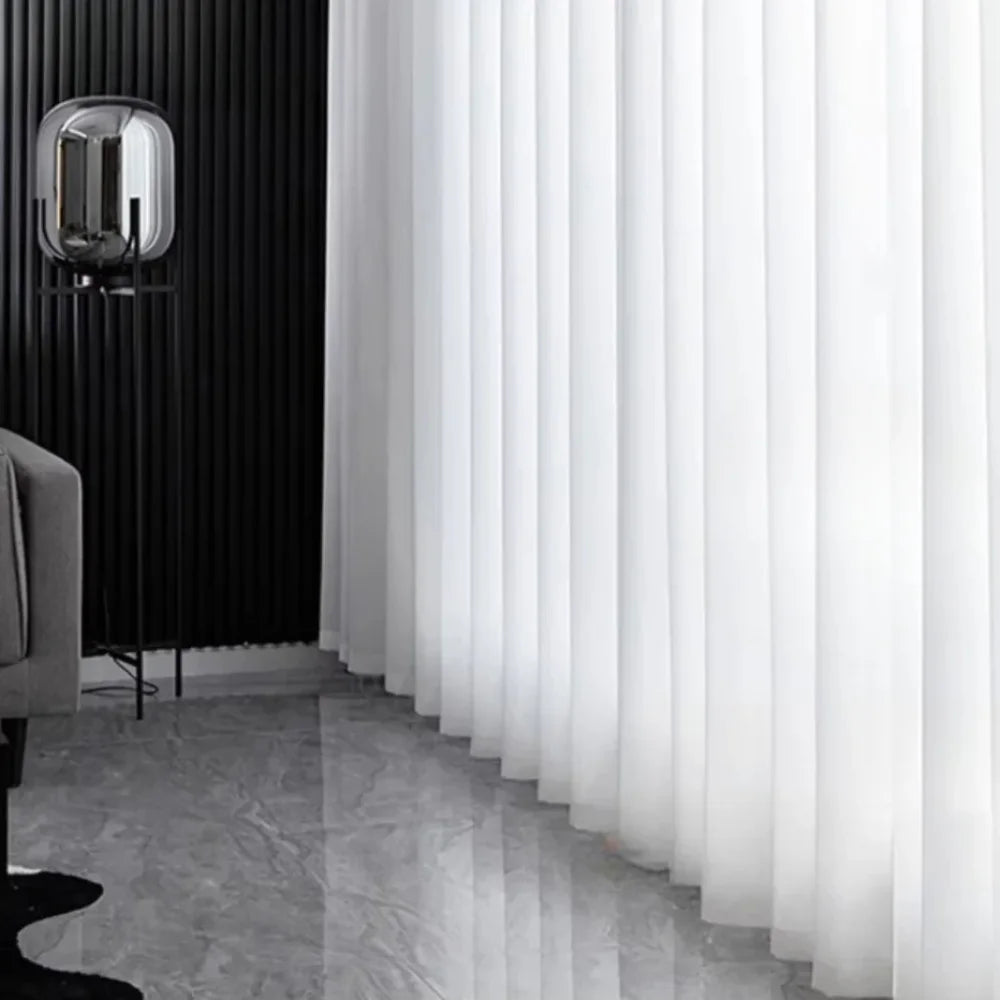 Cortina Voil Translúcida Branca com Ilhós Silenciosos Lenogue