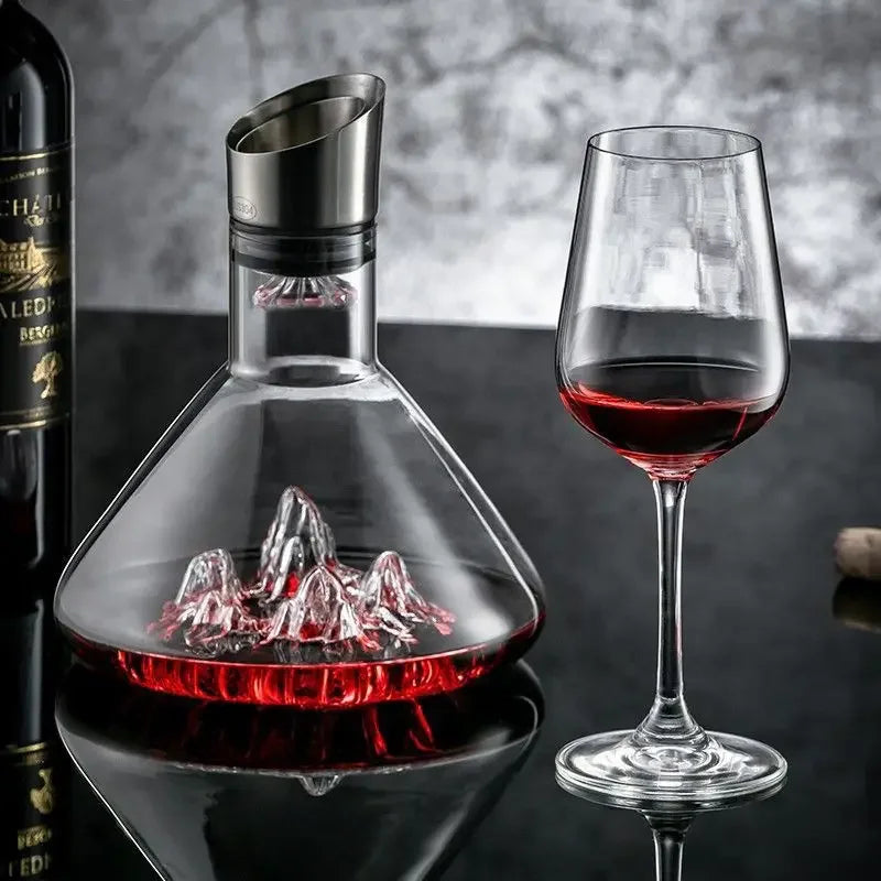 Decanter de Cristal Iceberg Feito à Mão para Bar e Bebidas Lenogue