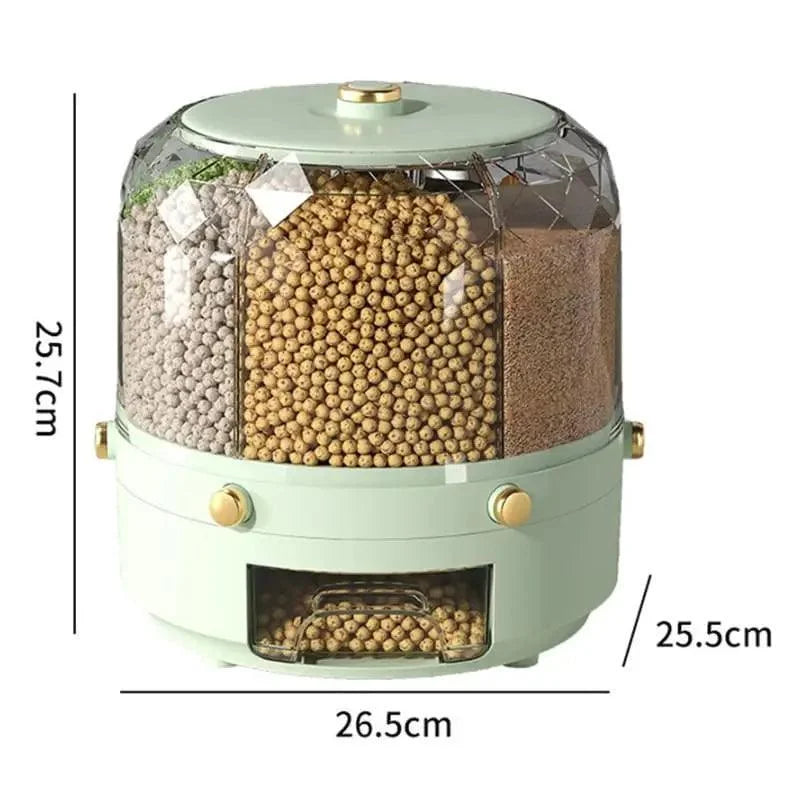 Dispensador Giratório de Alimentos e Cereais com 6 Compartimentos Lenogue