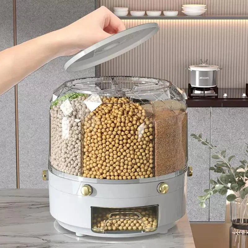 Dispensador Giratório de Alimentos e Cereais com 6 Compartimentos Lenogue