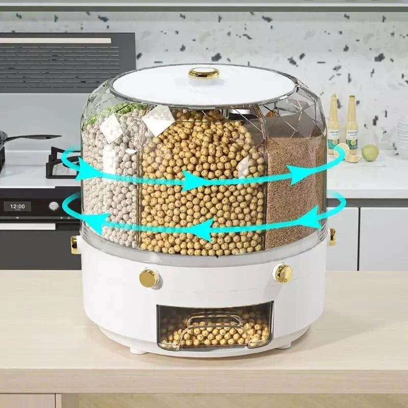 Dispensador Giratório de Alimentos e Cereais com 6 Compartimentos Lenogue