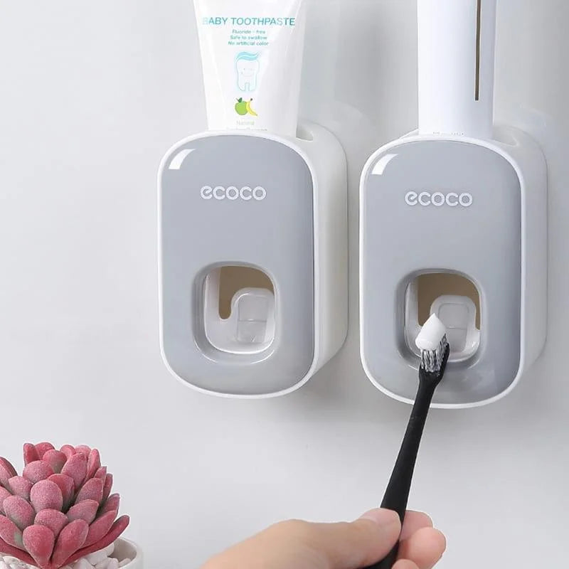 Dispenser Automático de Pasta Dente Compacto para Banheiro Lenogue Cinza