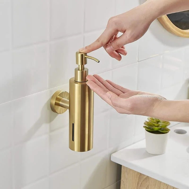 Dispenser de Sabonete Líquido em Aço Inox para Banheiro e Cozinha Lenogue