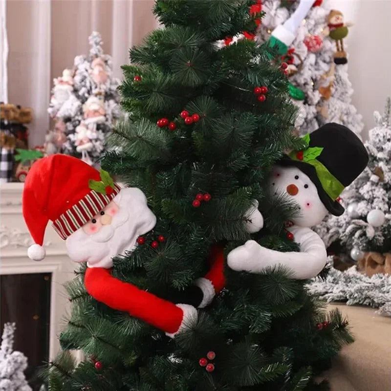 Enfeite de Natal Pelúcia Noel e Boneco Neve para árvore Lenogue
