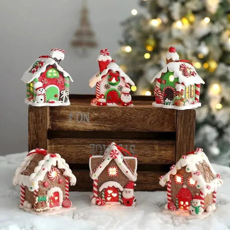 Enfeite de Natal Rústico Pingente Casinhas para árvore Lenogue