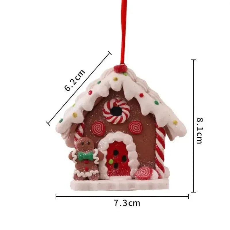 Enfeite de Natal Rústico Pingente Casinhas para árvore Lenogue