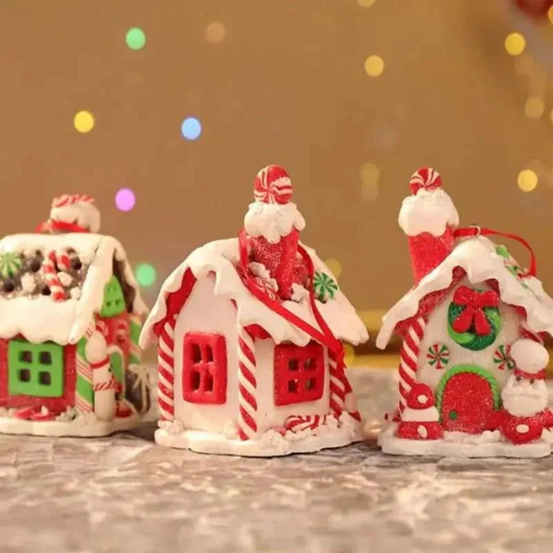 Enfeite de Natal Rústico Pingente Casinhas para árvore Lenogue