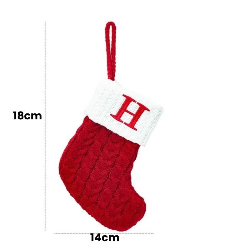 Enfeite Meias de Natal Letras do Alfabeto Lenogue