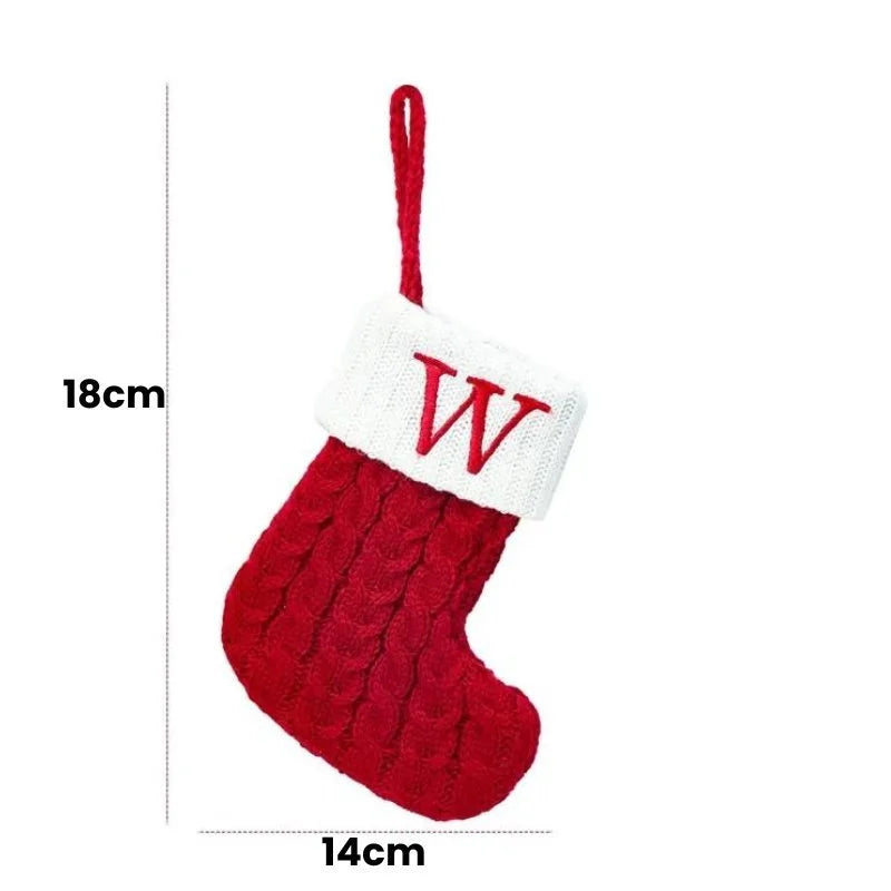 Enfeite Meias de Natal Letras do Alfabeto Lenogue