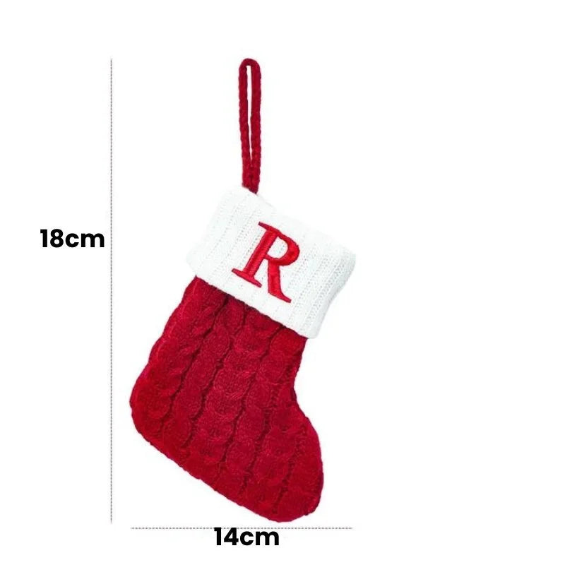 Enfeite Meias de Natal Letras do Alfabeto Lenogue