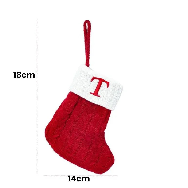 Enfeite Meias de Natal Letras do Alfabeto Lenogue