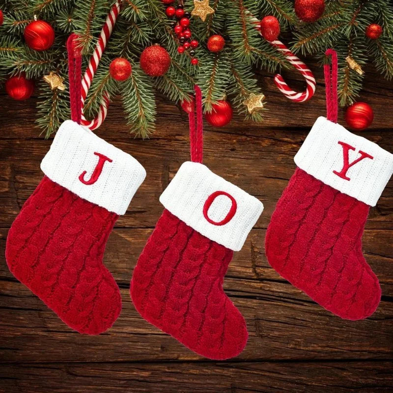 Enfeite Meias de Natal Letras do Alfabeto Lenogue