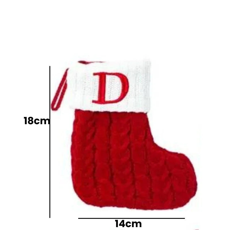 Enfeite Meias de Natal Letras do Alfabeto Lenogue