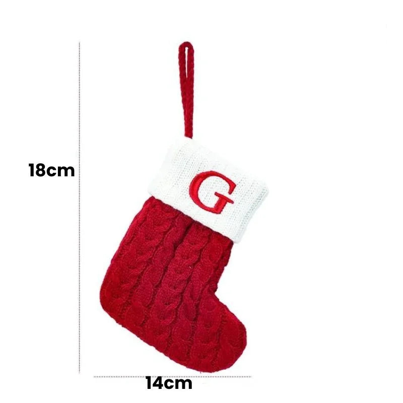 Enfeite Meias de Natal Letras do Alfabeto Lenogue