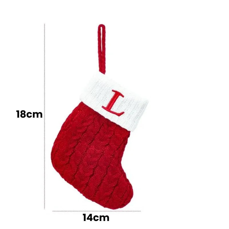 Enfeite Meias de Natal Letras do Alfabeto Lenogue
