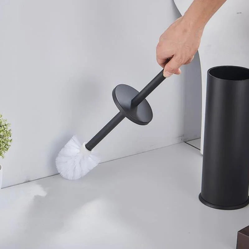 Escova Sanitária de Alumínio com Suporte para Banheiro Lenogue