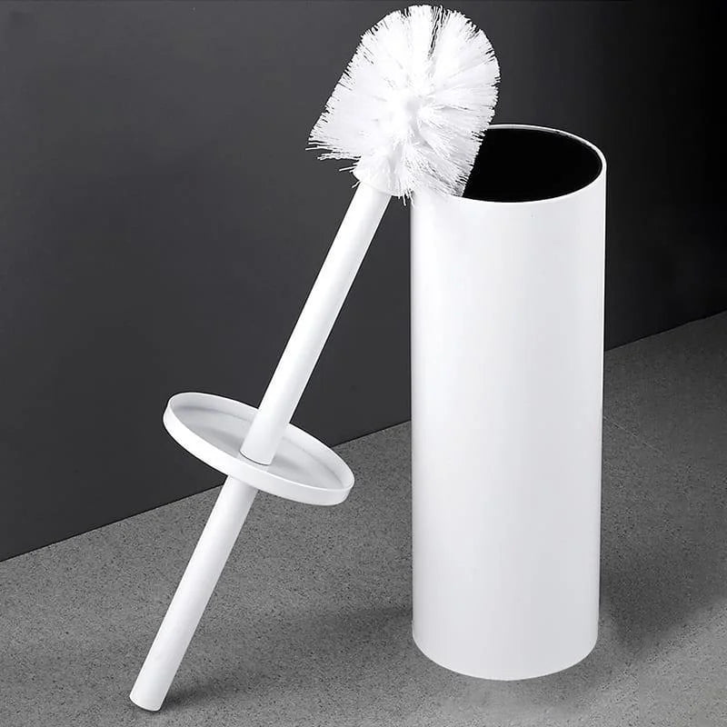 Escova Sanitária de Alumínio com Suporte para Banheiro Lenogue Branco