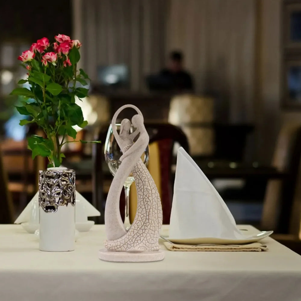 Escultura Abstrata de Casal para Mesa e Decoração Moderna Lenogue