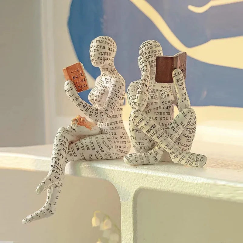 Escultura Abstrata de Resina para Decoração Sala Lenogue