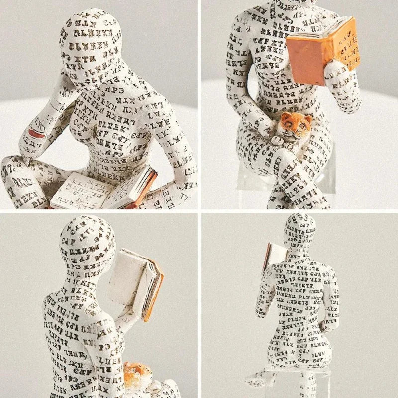 Escultura Abstrata de Resina para Decoração Sala Lenogue