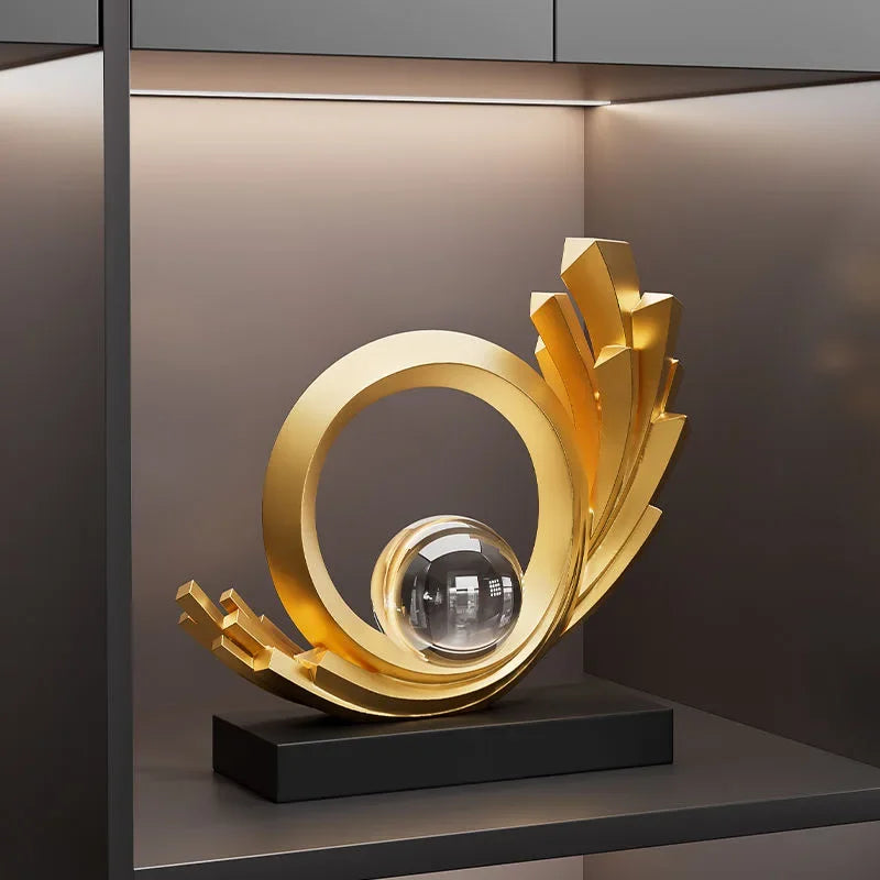 Escultura Abstrata de Resina Premium para Sala e Escritório Lenogue