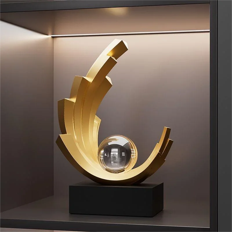 Escultura Abstrata em Resina Premium para Sala e Entrada Lenogue