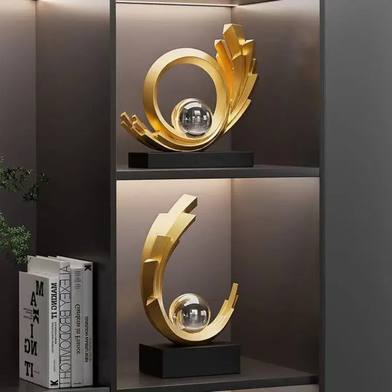 Escultura Abstrata em Resina Premium para Sala e Entrada Lenogue