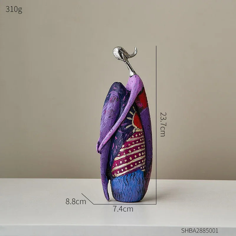 Escultura Abstrata Estilo Nórdico em Resina para Decoração Lenogue Mod. 02