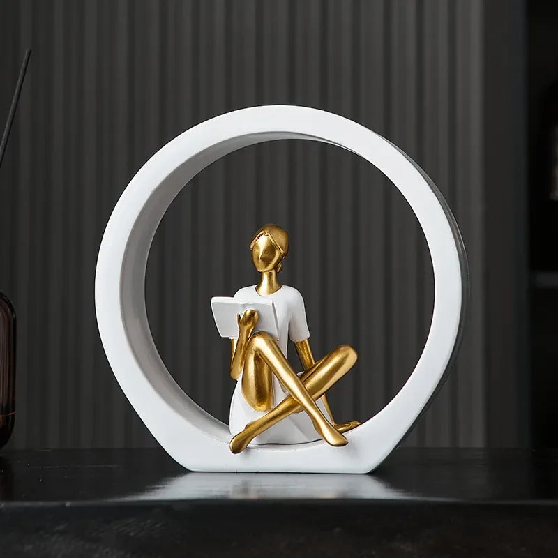 Escultura Abstrato de Luxo Douceur Resina Leve Lenogue