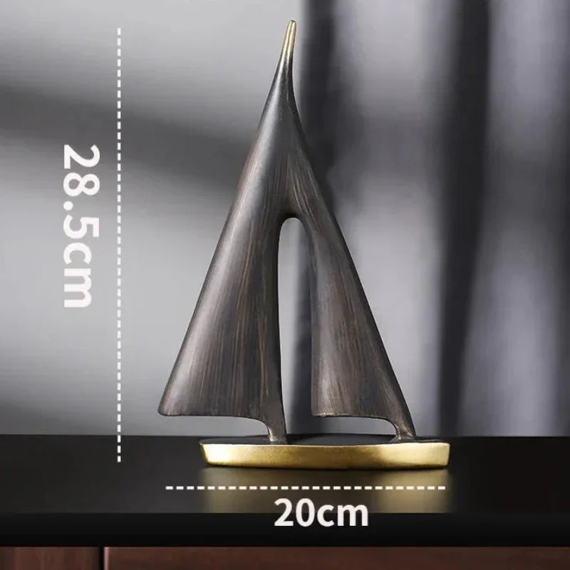 Escultura Barco Veleiro em Resina para Sala e Quarto Lenogue