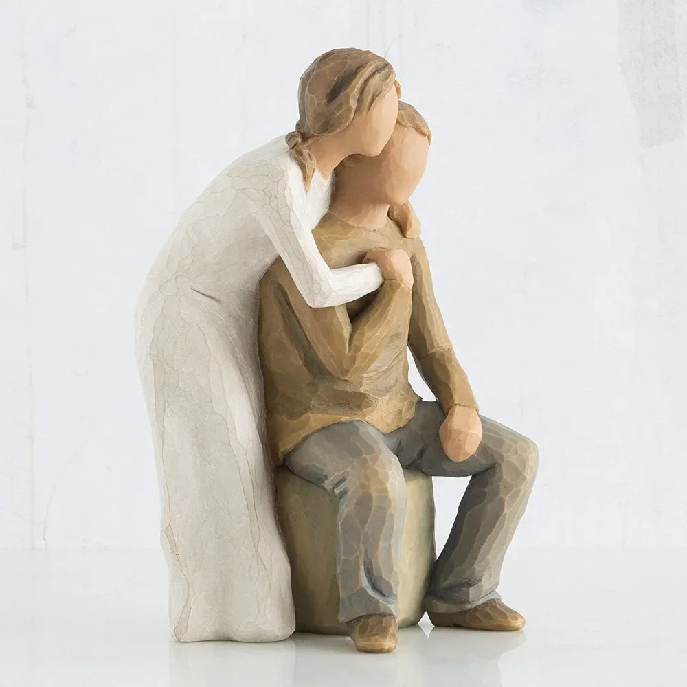 Escultura Casal em Resina para Sala Lenogue
