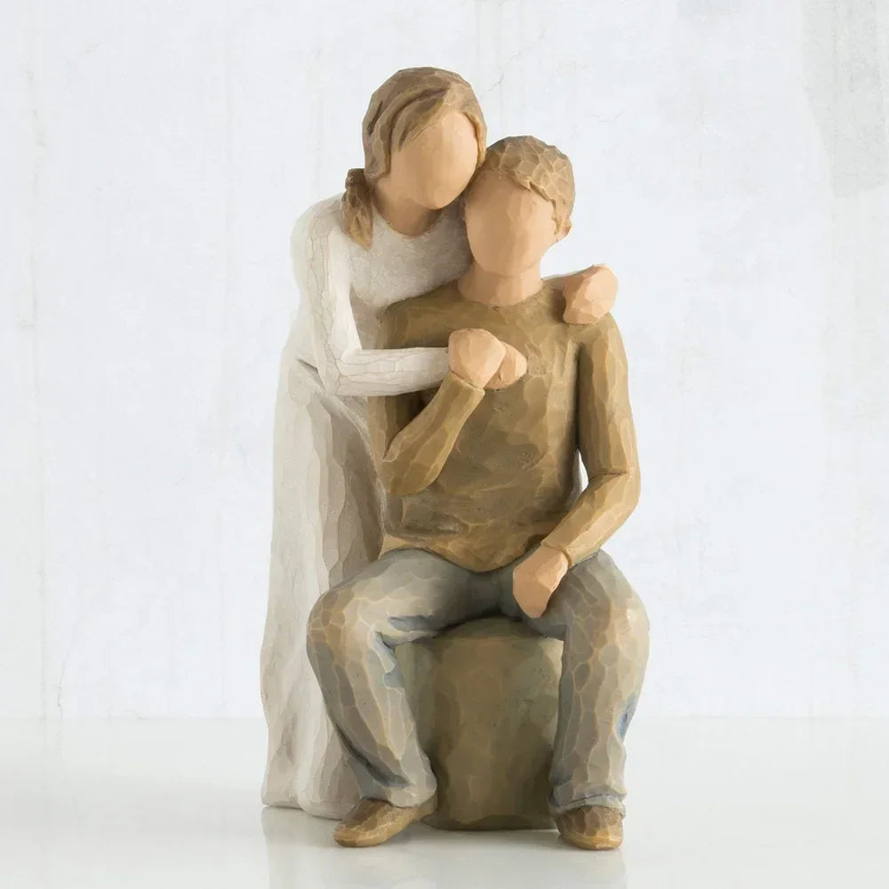 Escultura Casal em Resina para Sala Lenogue