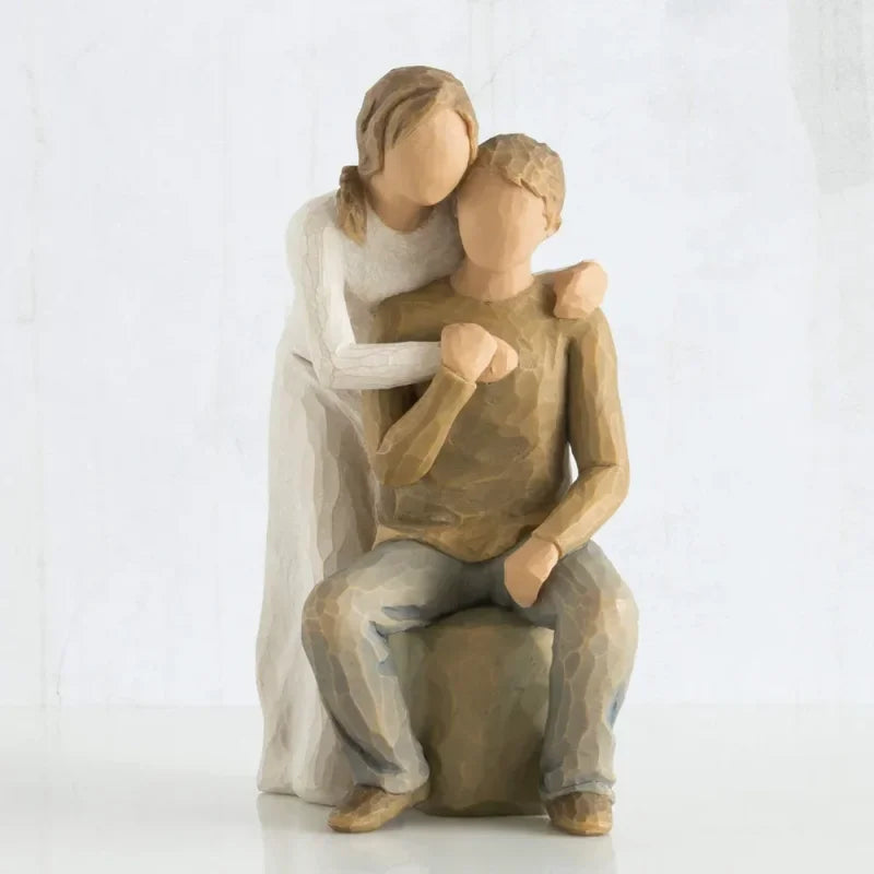Escultura Casal em Resina para Sala Lenogue