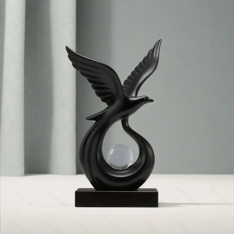 Escultura Decorativa Símbolo de Prosperidade em Resina Premium Lenogue Preto
