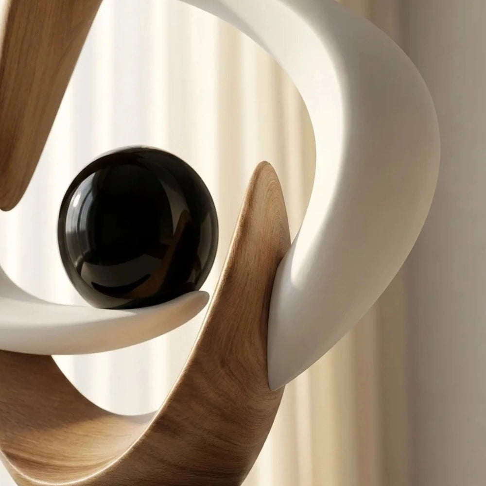 Escultura em Resina Lumière Acabamento Fosco Design Geométrico Lenogue