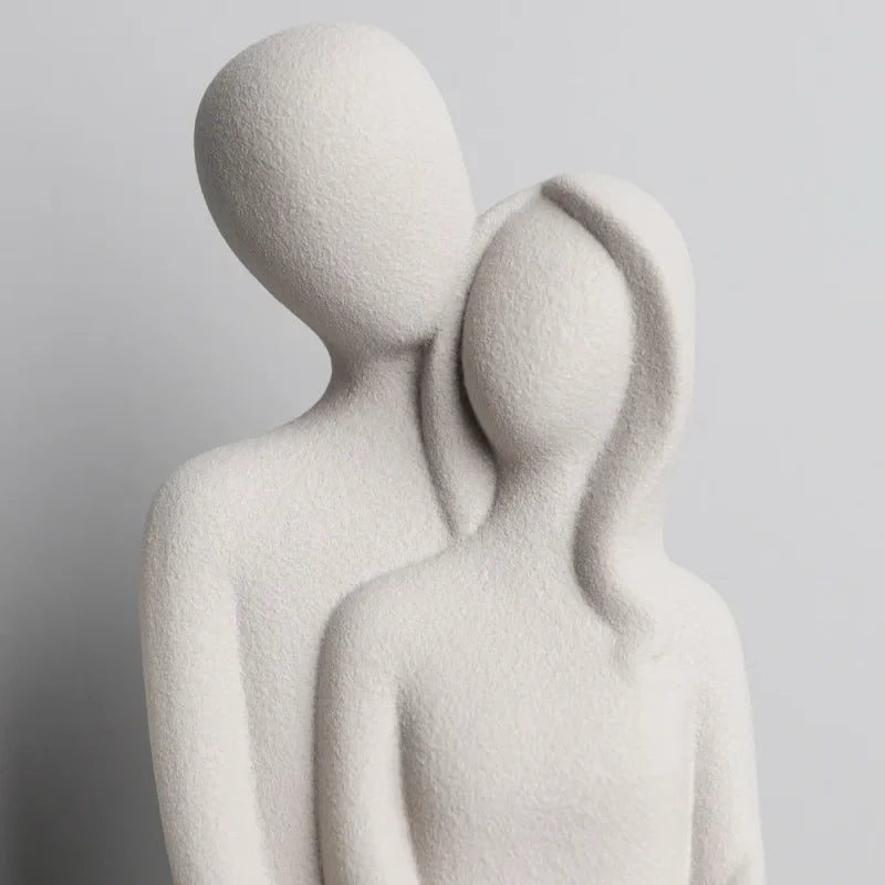 Escultura Nórdica de Casal Abstrato em Cerâmica Fosca Lenogue