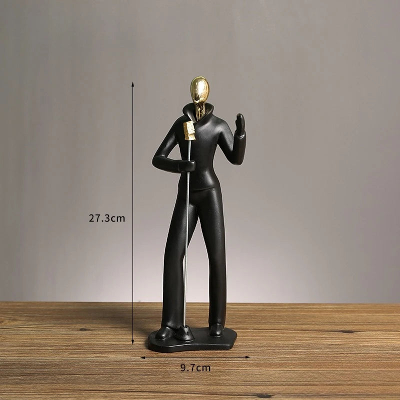 Escultura Orquestra Musical Sérénité Design Artístico Lenogue Preto (Cantor)