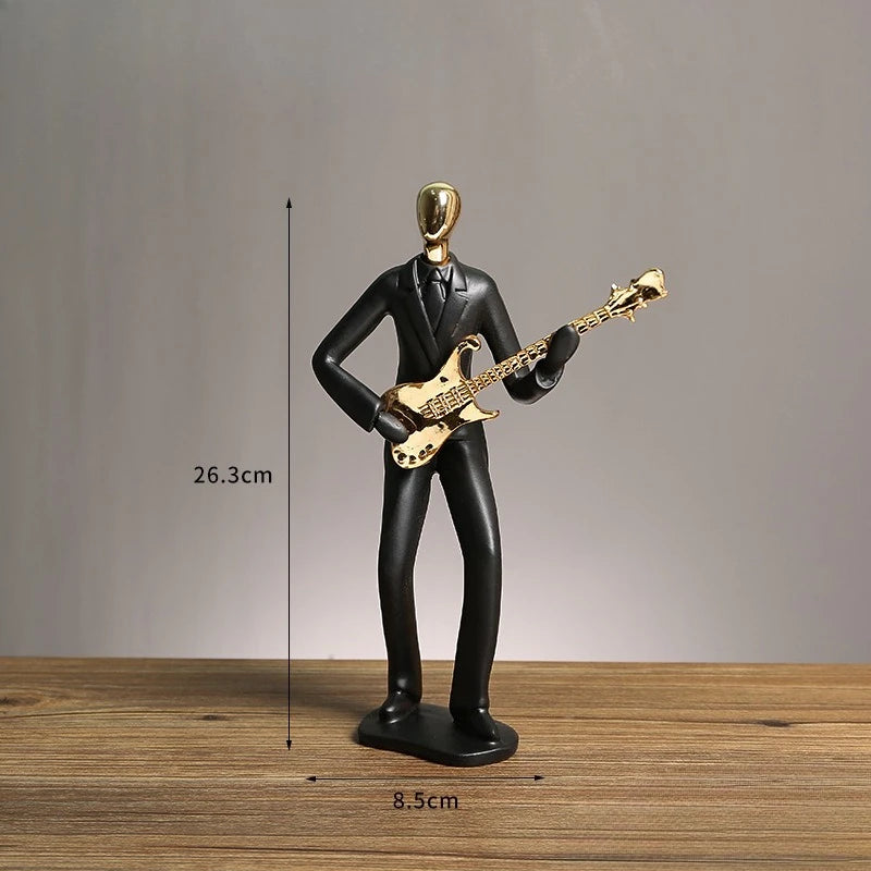 Escultura Orquestra Musical Sérénité Design Artístico Lenogue Preto (Guitarra)