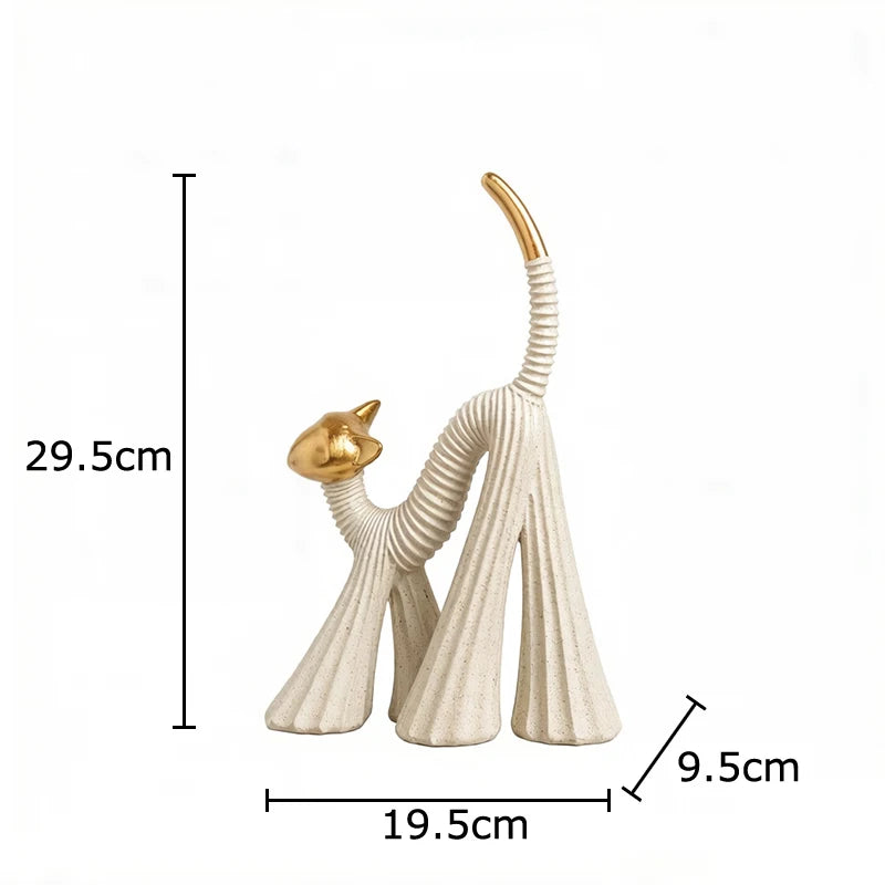 Escultura Resina Éclat Gato Abstrato Design Artístico Lenogue