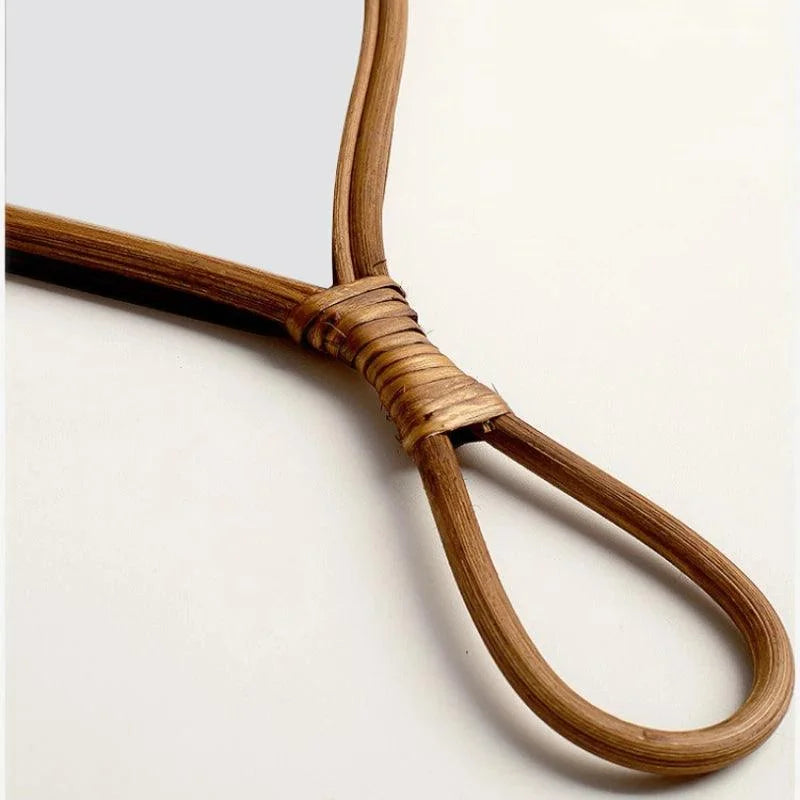 Espelho Oval de Rattan Natural Feito à Mão para Decoração Lenogue