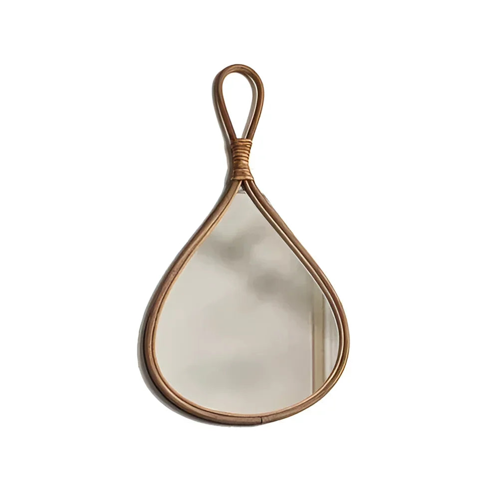 Espelho Oval de Rattan Natural Feito à Mão para Decoração Lenogue
