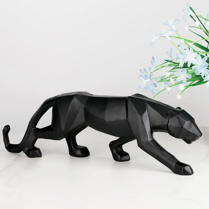 Estátua de Leopardo em Resina para Decoração Mesa Lenogue