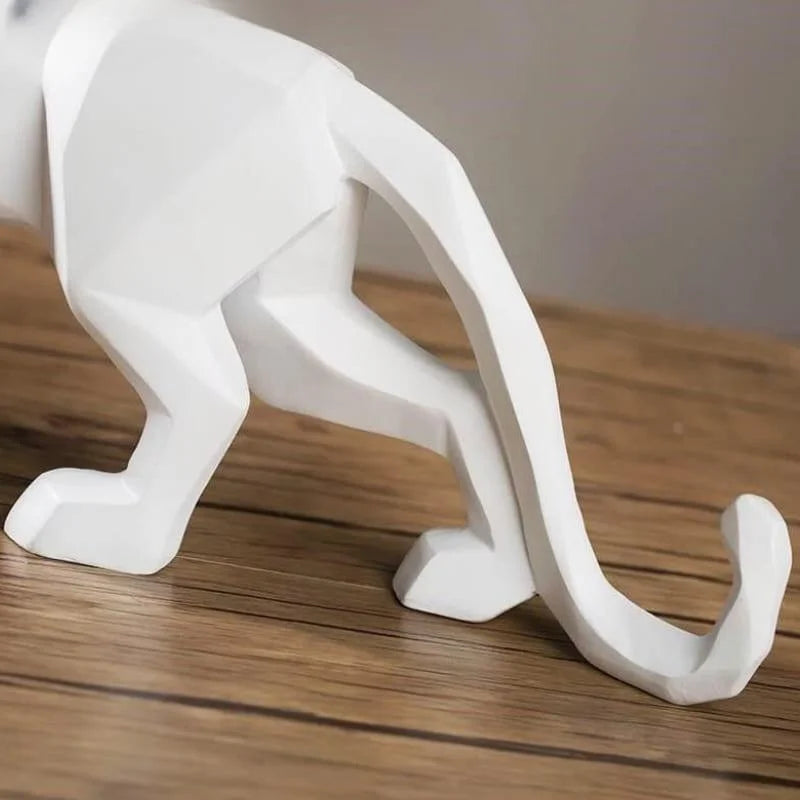 Estátua de Leopardo em Resina para Decoração Mesa Lenogue