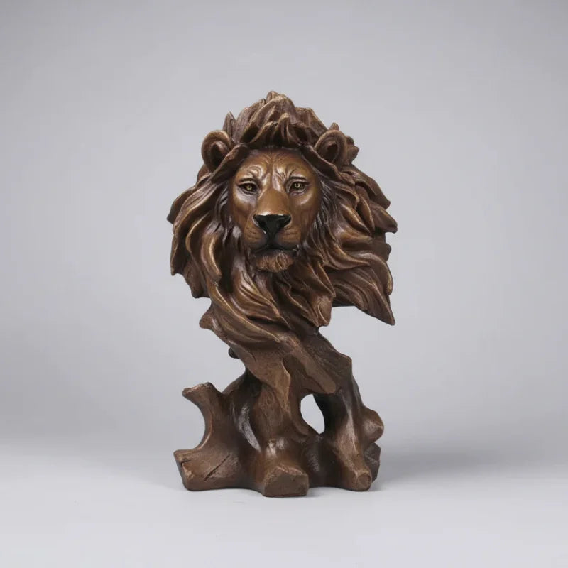 Estátua Decorativa de Animal em Resina Estilo Europeu Lenogue Leão